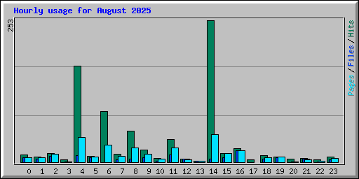 Hourly usage for August 2025